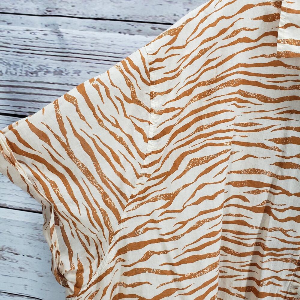 Ava & Viv Brown Animal Print 100%Cotton Short Sleeve Top Size 3X - Picture 5 of 14